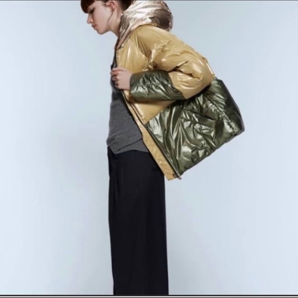 Zara Color Block Puffer Jacket. - Picture 5 of 6